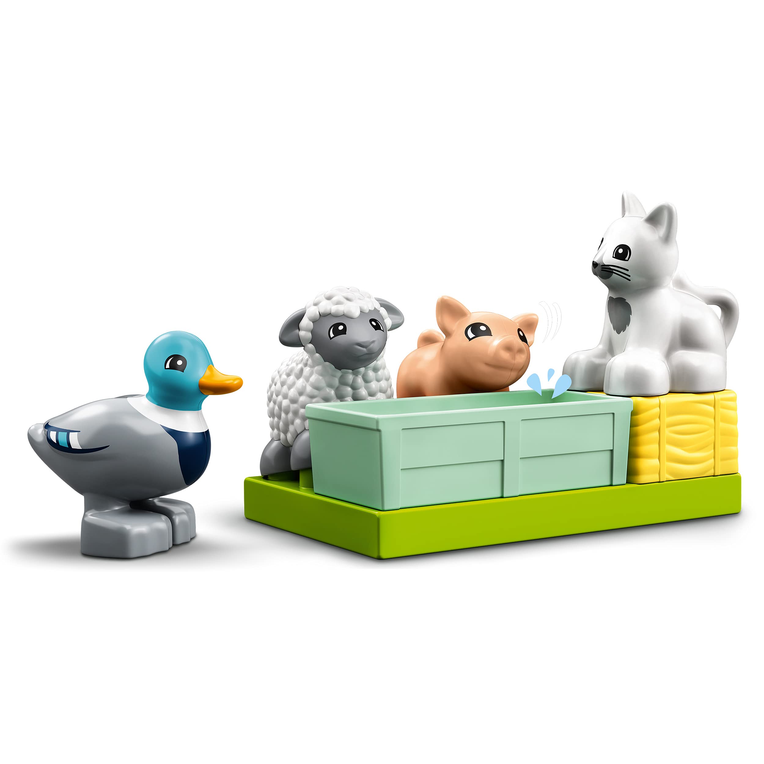 LEGO DUPLO Town Çiftlik Hayvanı Bakımı 10949-2 Yaş ve Üzeri Çocuklar için Domuz, Koyun, Ördek ve Kedi Figürü İçeren Eğitici Oyuncak Yapım Seti (11 Parça)