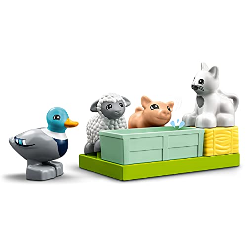 LEGO DUPLO Town Çiftlik Hayvanı Bakımı 10949-2 Yaş ve Üzeri Çocuklar için Domuz, Koyun, Ördek ve Kedi Figürü İçeren Eğitici Oyuncak Yapım Seti (11 Parça)