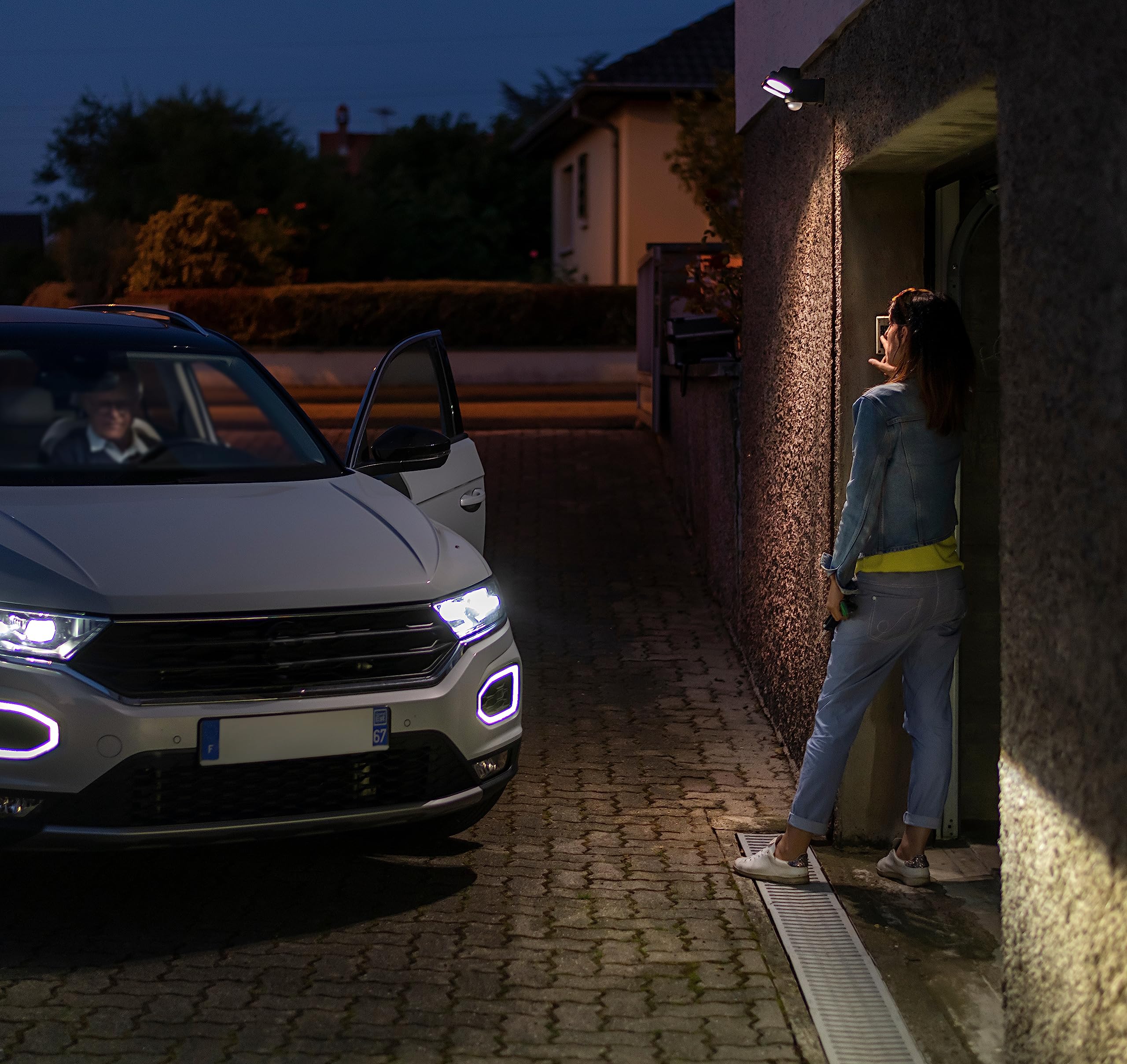 Brennenstuhl Pilli LED Spot Lamba LUFOS / Kablosuz LED Dış Mekan Spotu Pilli ve Hareket Sensörlü, 8 Adet LED Lamba, 2 x 240 Lümen, Dış Mekan için