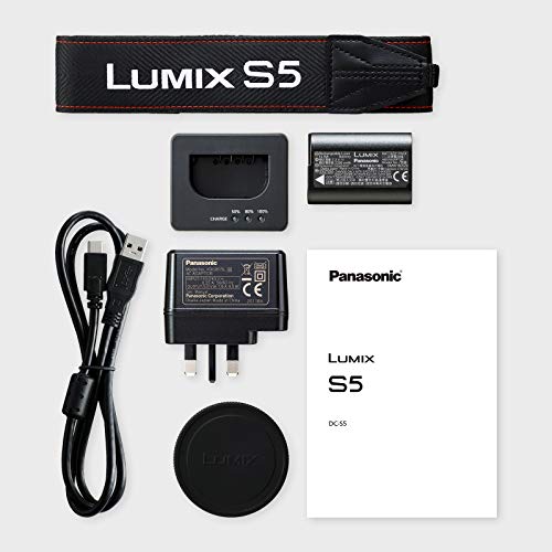 Panasonic LUMIX S DC-S5 tam çerçeve kamera (4K, L-Mount süngü, 24,2 megapiksel sensör, V log, toz ve su sıçramalarına karşı korumalı), siyah