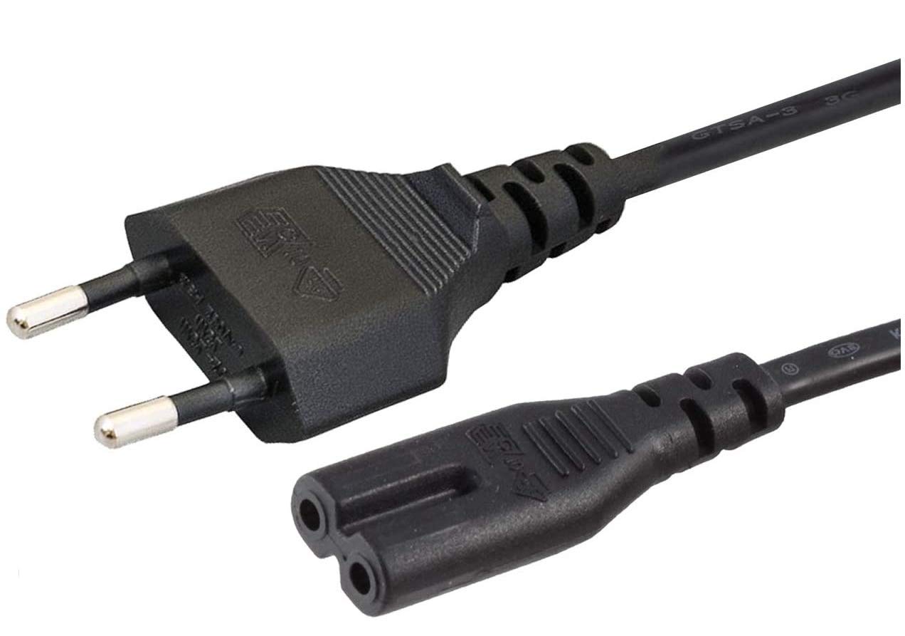 Avrupa AB 2- Yuvalı Yazıcı Güç Kablosu Kablosu, Polarize Olmayan (IEC-320-C7 - CEE 7/16) Avrupa Seyahati için TV, Yazıcı, Şarj Cihazları, PS4 Oyun Konsolu ve Daha Fazlası ile çalışır