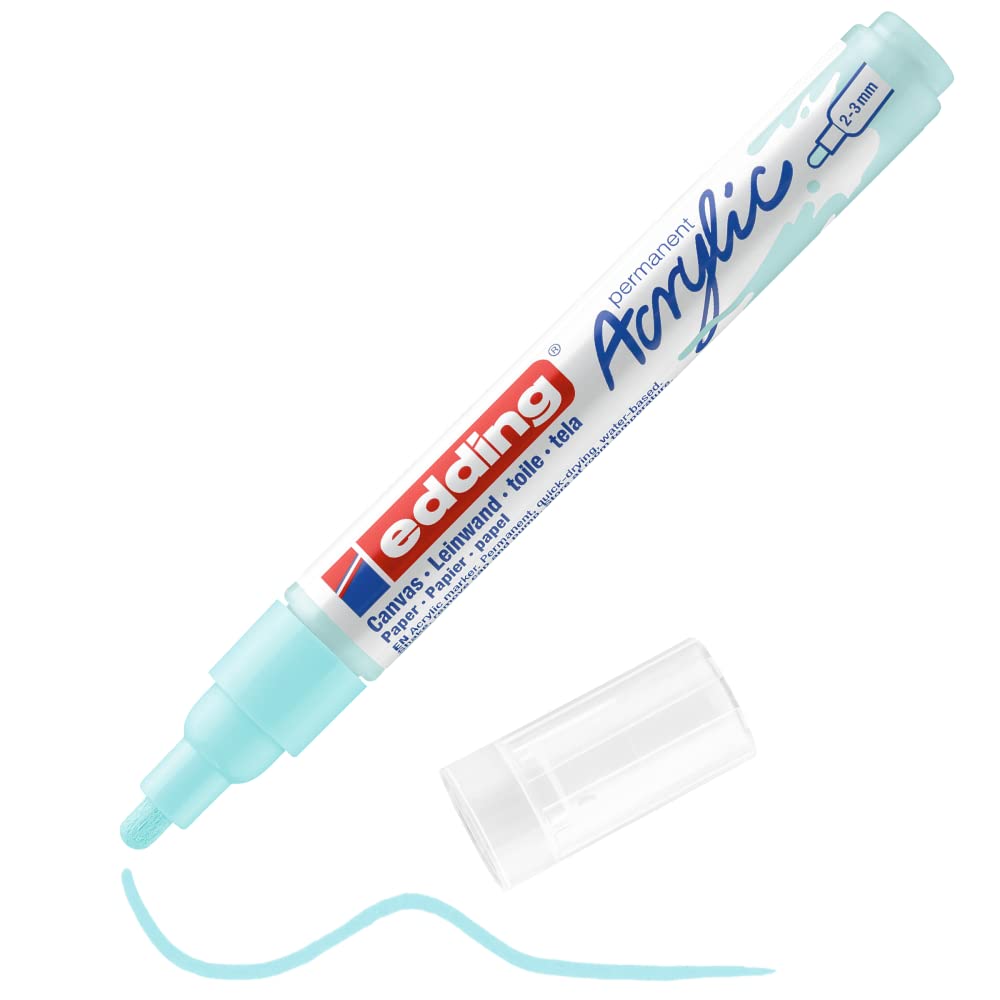 edding 5100 akrilik markör orta - pastel-mavi - 1 su geçirmez akrilik markör - yuvarlak uçlu 2-3 mm
