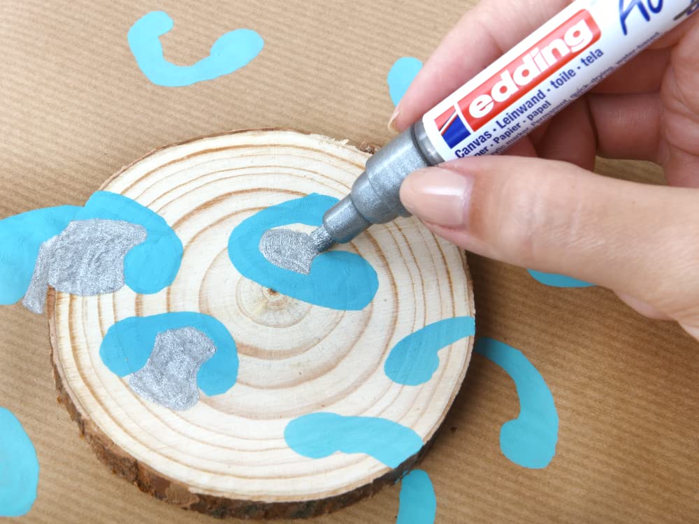 edding 5100 akrilik markör orta - pastel-mavi - 1 su geçirmez akrilik markör - yuvarlak uçlu 2-3 mm