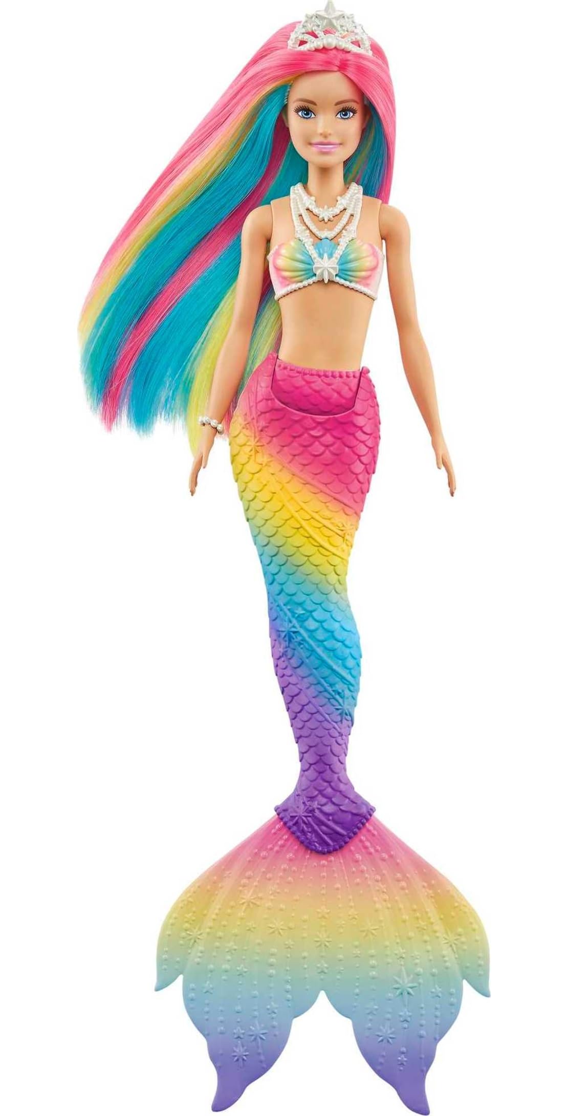 Barbie Dreamtopia Renk Değiştiren Sihirli Denizkızı, Gökkuşağı Renginde Saçlar, Suyla Renk Değiştirme Özelliği, 3-7 Yaş Arası İçin GTF89