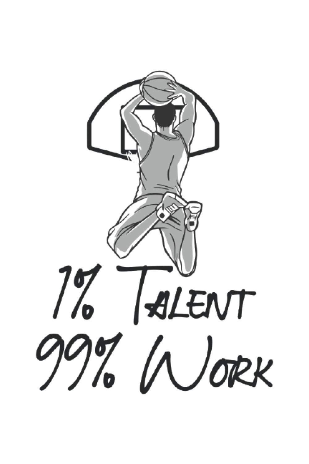 1 percent talent 99 percent work basketball sketchbook | notebook with 120 pages squared: Graph Pape