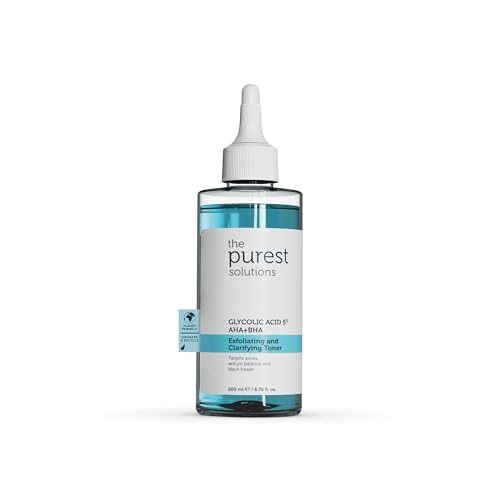 The Purest Solutions, Gözenek ve Siyah Nokta Görünümünü Azaltmaya Yardımcı Arındırıcı Tonik,%5 Glikolik Asit, AHA, BHA, 200 ml
