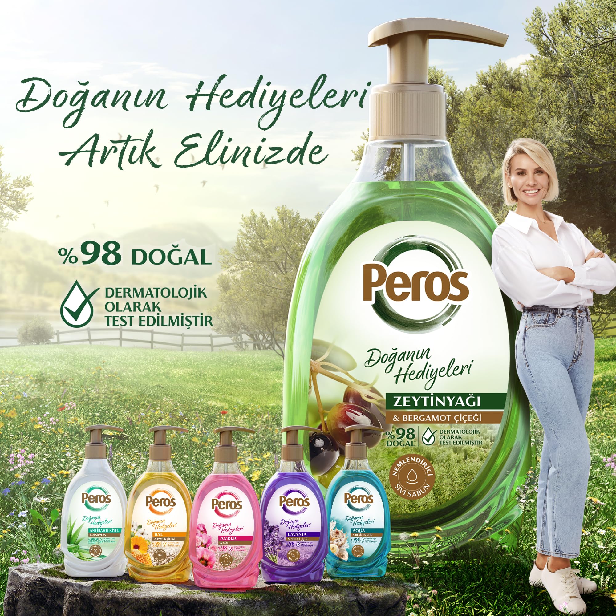 Peros Doğanın Hediyeleri Zeytinyağlı & Bergamot Çiçeği Sıvı Sabun 3000 G, Olive Oil & Bergamot Flower