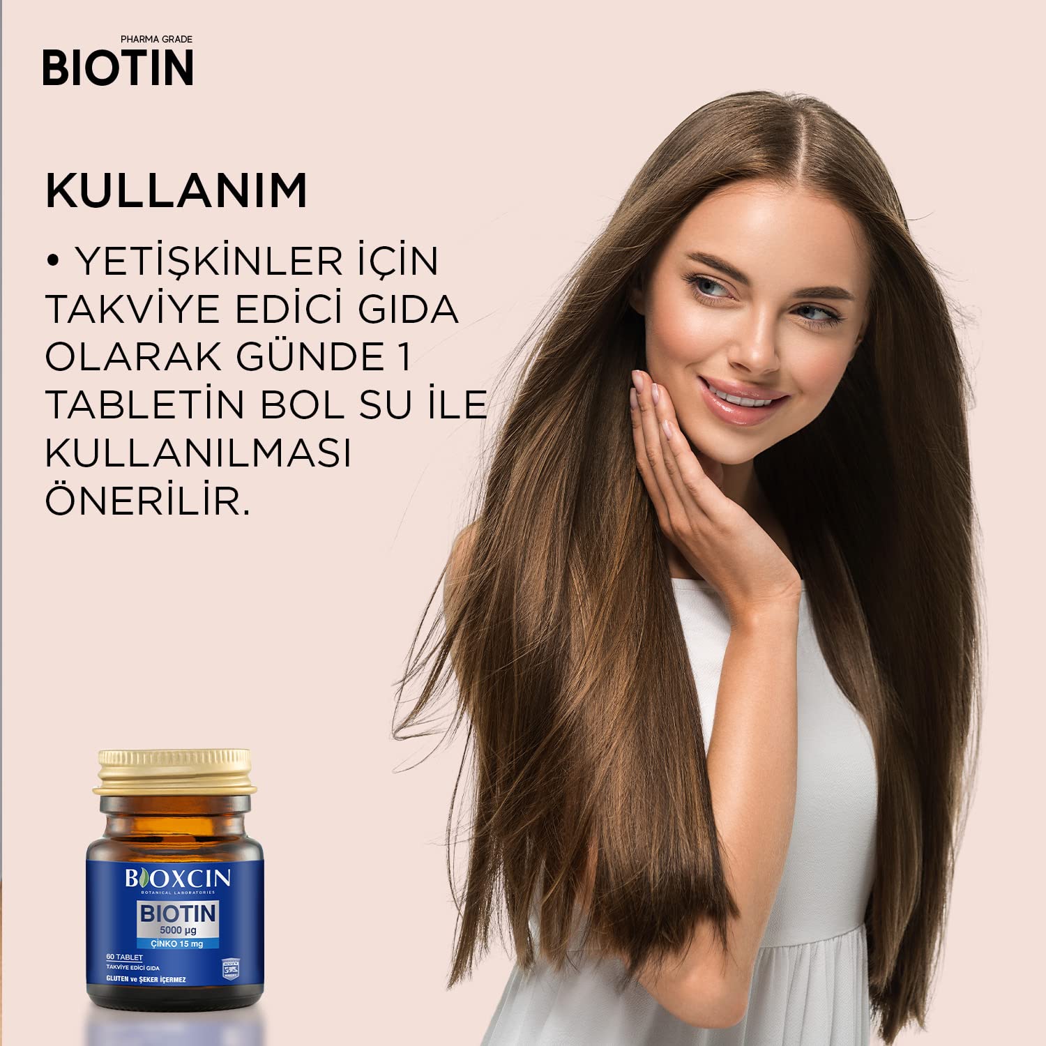 Bioxcin Biotin Saç Bakım Seti – Dökülme Karşıtı Şampuan 300 ml + Biotin 5000 mcg 60 Tablet – Saç Sağlığı İçin Takviye Edici Set