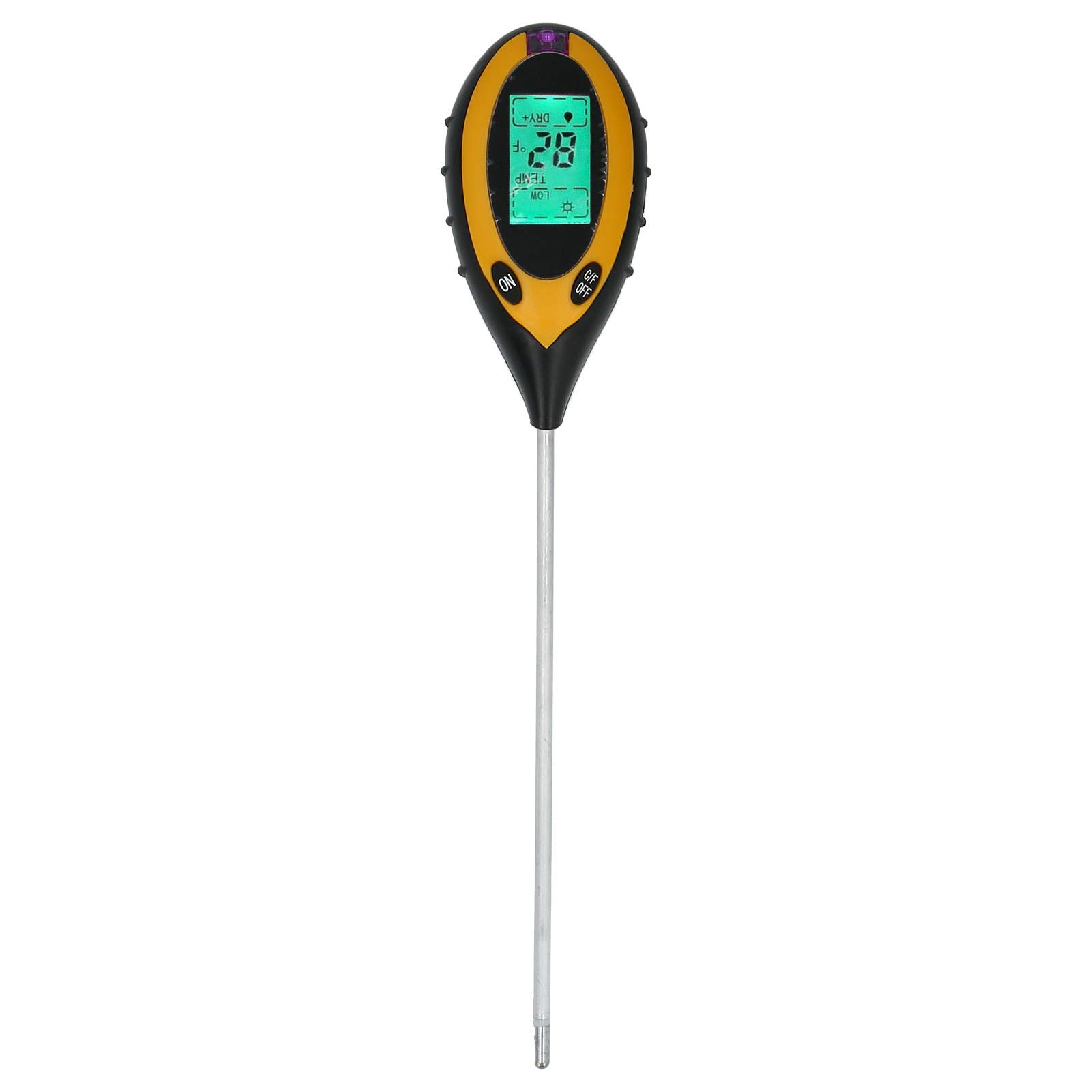 Fdit Toprak Test Kiti 4'ü 1 Arada Toprak Test Cihazı Dijital Nem Işığı ve Metre, Kapalı/Dış Mekan Bitkileri Bakımı Toprak Sensörü