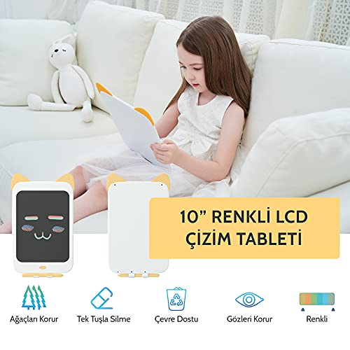 Xiaomi Wicue 10” Sarı Kedi LCD Dijital Renkli Çizim Tableti