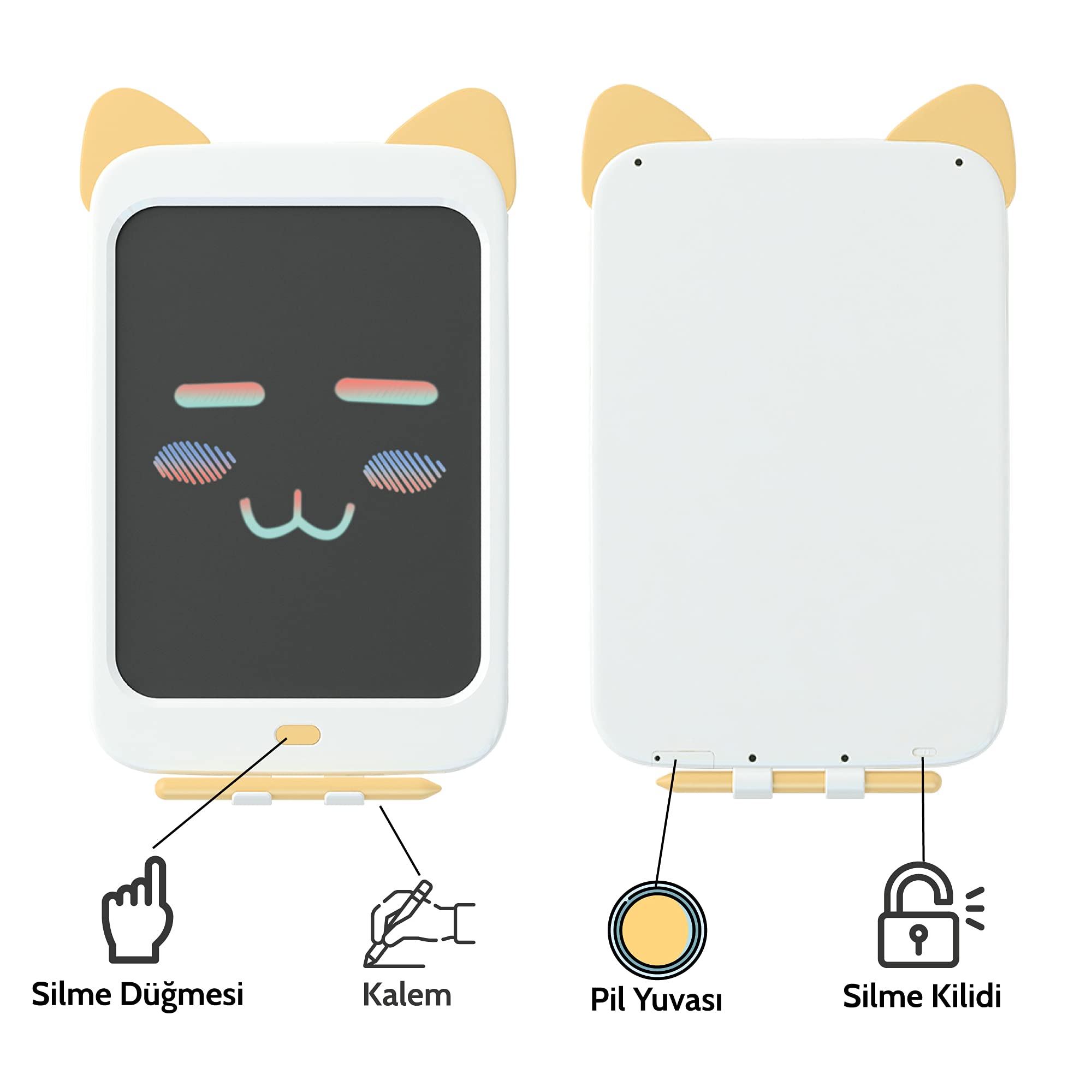 Xiaomi Wicue 10” Sarı Kedi LCD Dijital Renkli Çizim Tableti