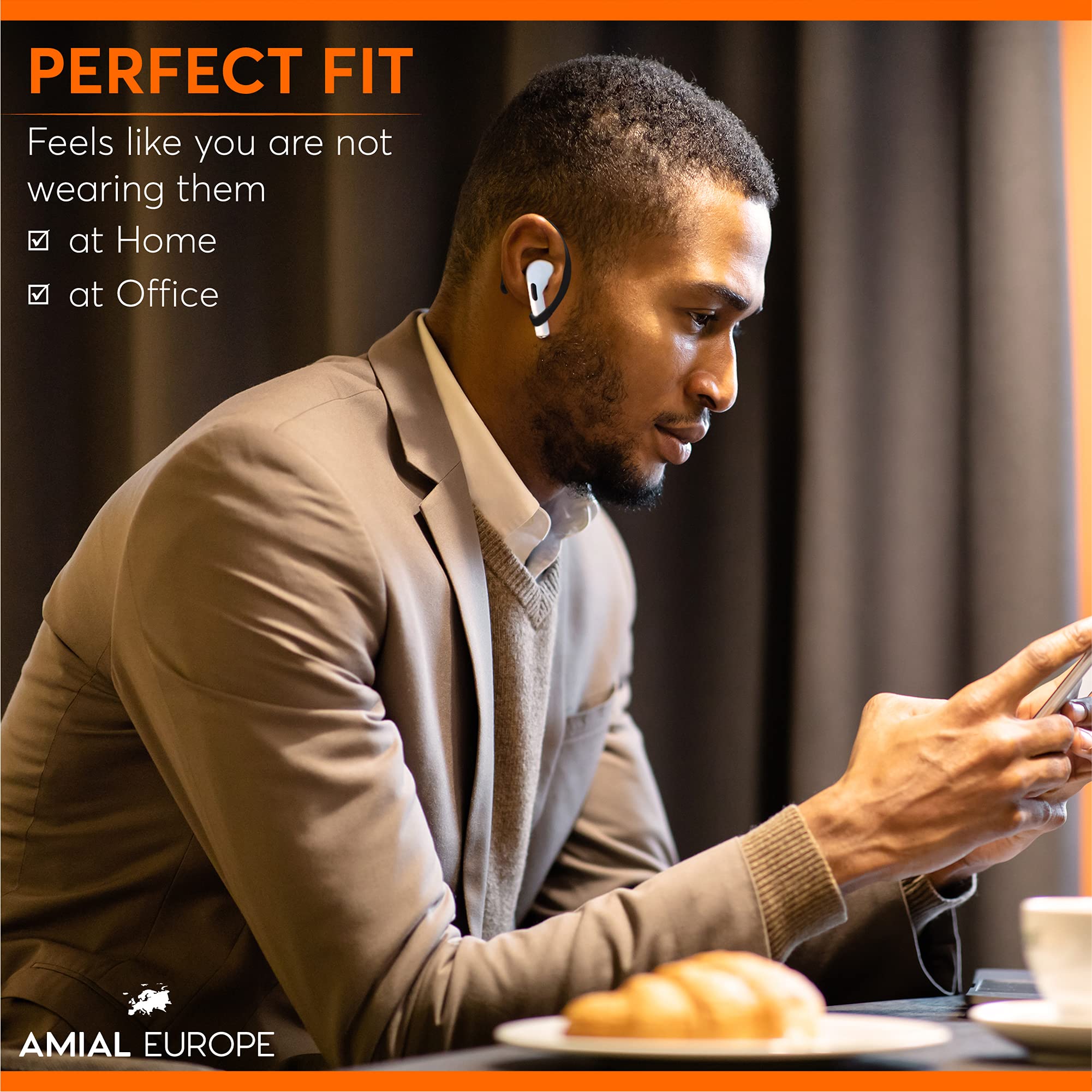 Amial Europe - Kulak kancası Ear Hooks AirPods 3 & 2 & 1 & Pro ile uyumlu, kaymaz, spor aktiviteleri