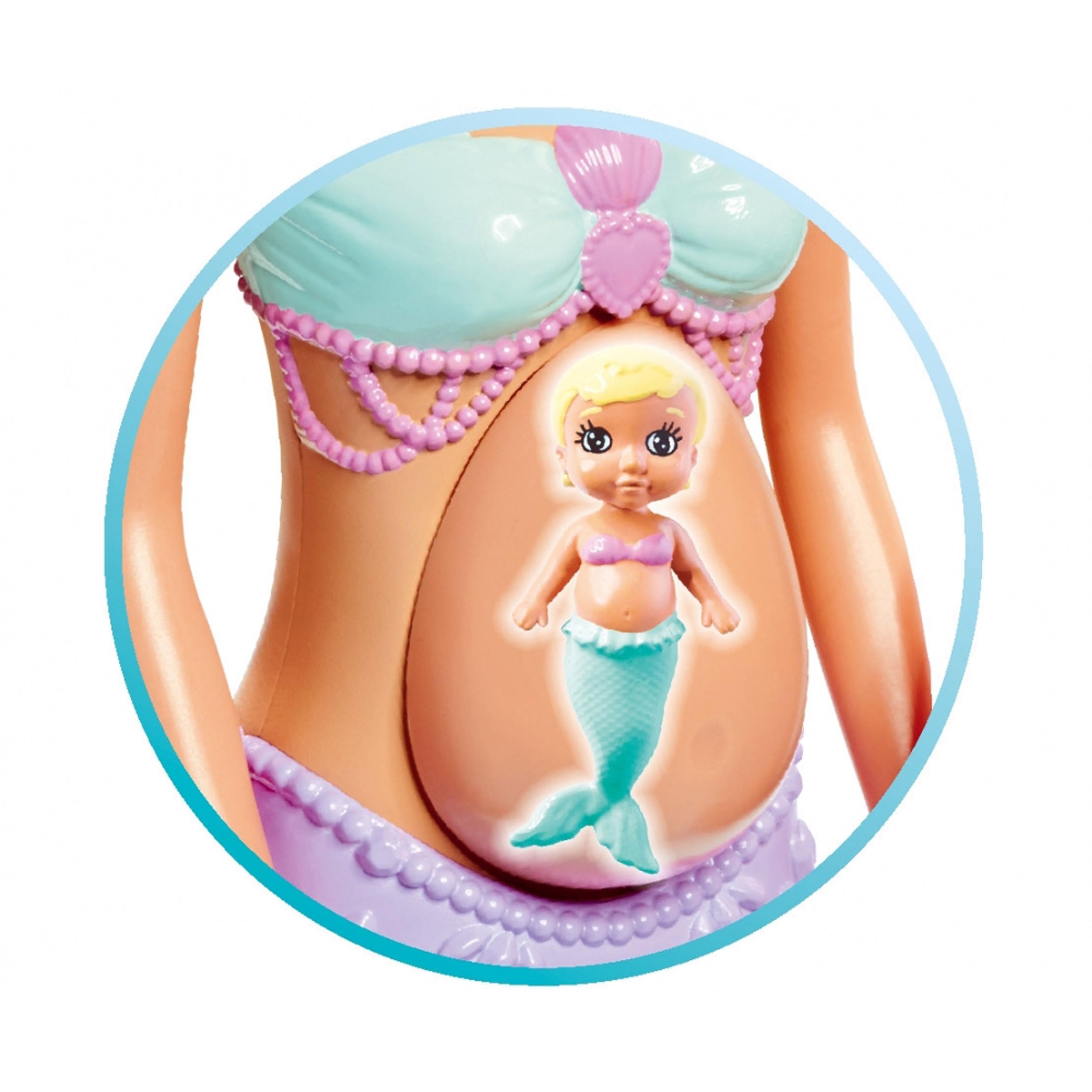 Simba 105733524 Steffi Love Mermaid Family giydirilebilir oyuncak bebekler, hamile deniz kızı ve deniz adamı Kevin, bebek yatağı ile, 29 cm, 3 yaş ve üzeri çocuklar için