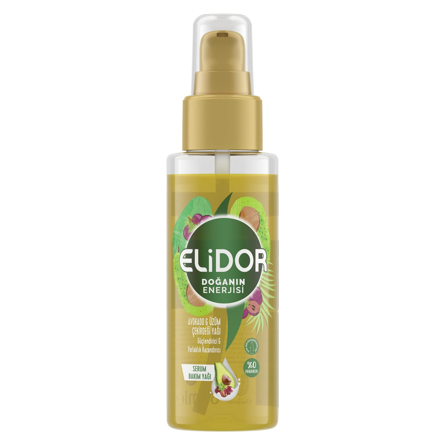 Elidor Kalın ve Gür Avokado ve Üzüm Çekirdeği Saç Yağı (80 ml)