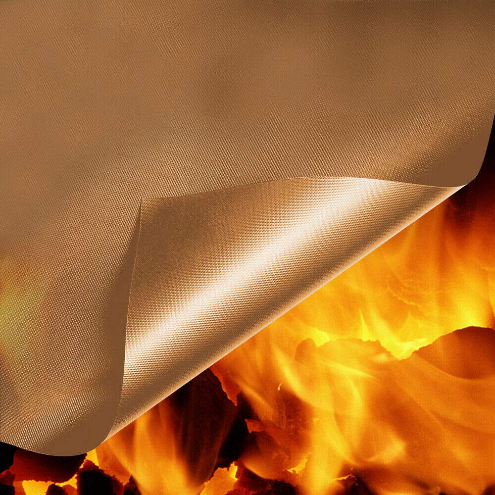 BlueFox Yanmaz Yapışmaz Mangal Pişirme Örtüsü "GRILLMAT" - 2 Adet En:40 Cm - 0,30mm - BAKIR RENK (60 cm) İKİLİ PAKET