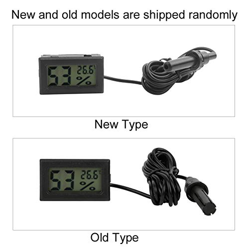 Garosa Digitales LED-Hygrometer, Indoor Outdoor Digitales Thermometer Hygrometer Eingebettetes digitales Feuchtigkeitsmessgerät mit Sonde(schwarz)