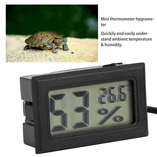 Garosa Digitales LED-Hygrometer, Indoor Outdoor Digitales Thermometer Hygrometer Eingebettetes digitales Feuchtigkeitsmessgerät mit Sonde(schwarz)