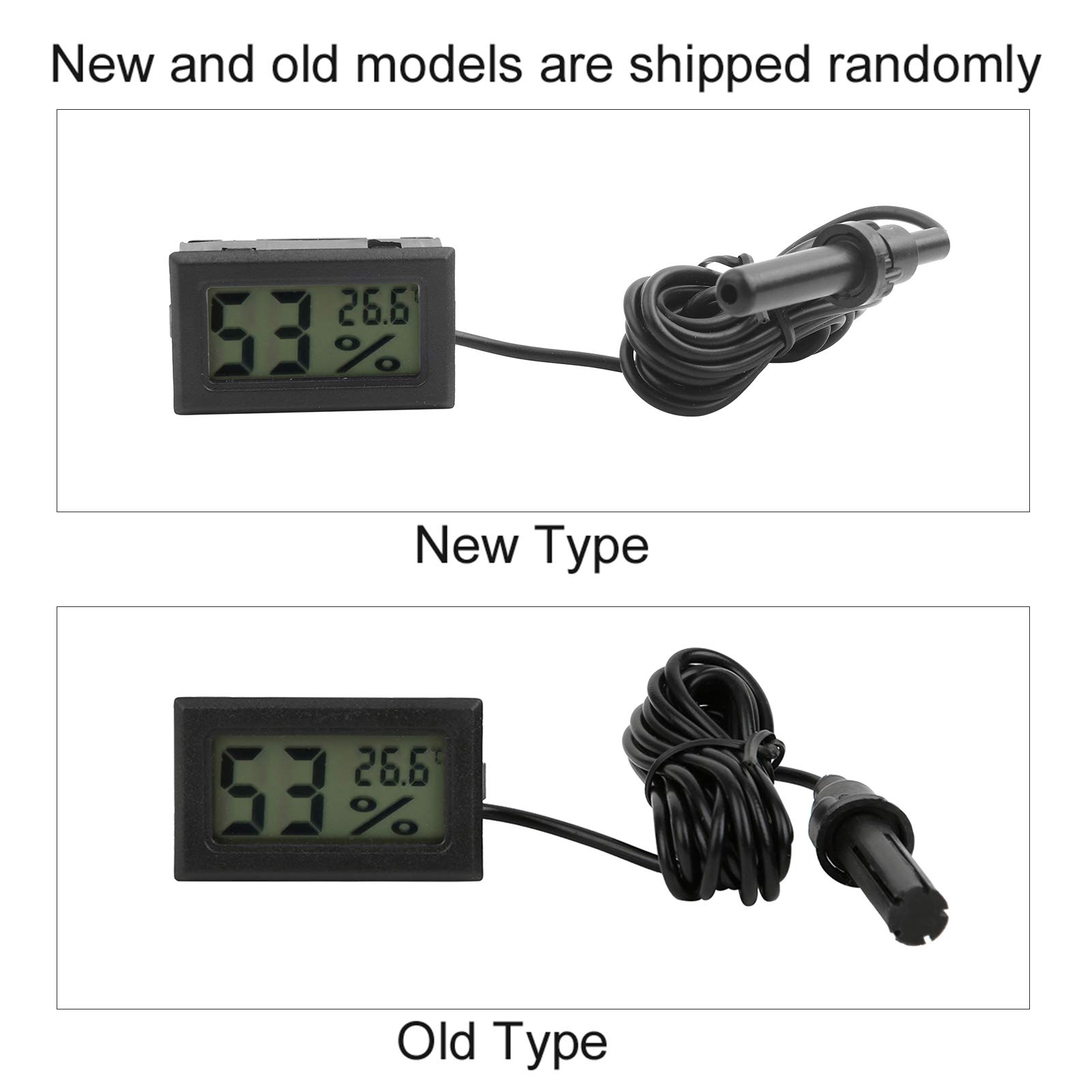Garosa Digitales LED-Hygrometer, Indoor Outdoor Digitales Thermometer Hygrometer Eingebettetes digitales Feuchtigkeitsmessgerät mit Sonde(schwarz)
