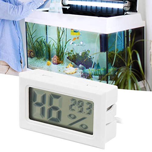 Digitales LED-Hygrometer, Indoor Outdoor Digitales Thermometer Hygrometer Eingebettetes digitales Feuchtigkeitsmessgerät mit Sonde(Weiß)
