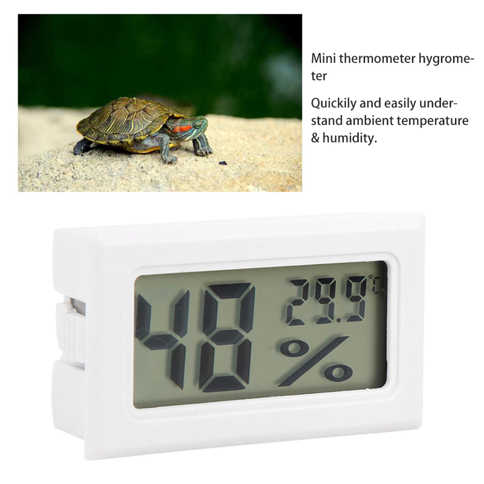 Digitales LED-Hygrometer, Indoor Outdoor Digitales Thermometer Hygrometer Eingebettetes digitales Feuchtigkeitsmessgerät mit Sonde(Weiß)