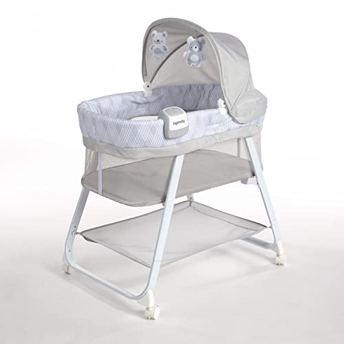 Ingenuity Lullanight Gem Bebek yatağı, 4 tekerlekli ve hava geçiren kenarlı, gri, 0-5 Ay, 7 kg'a kadar