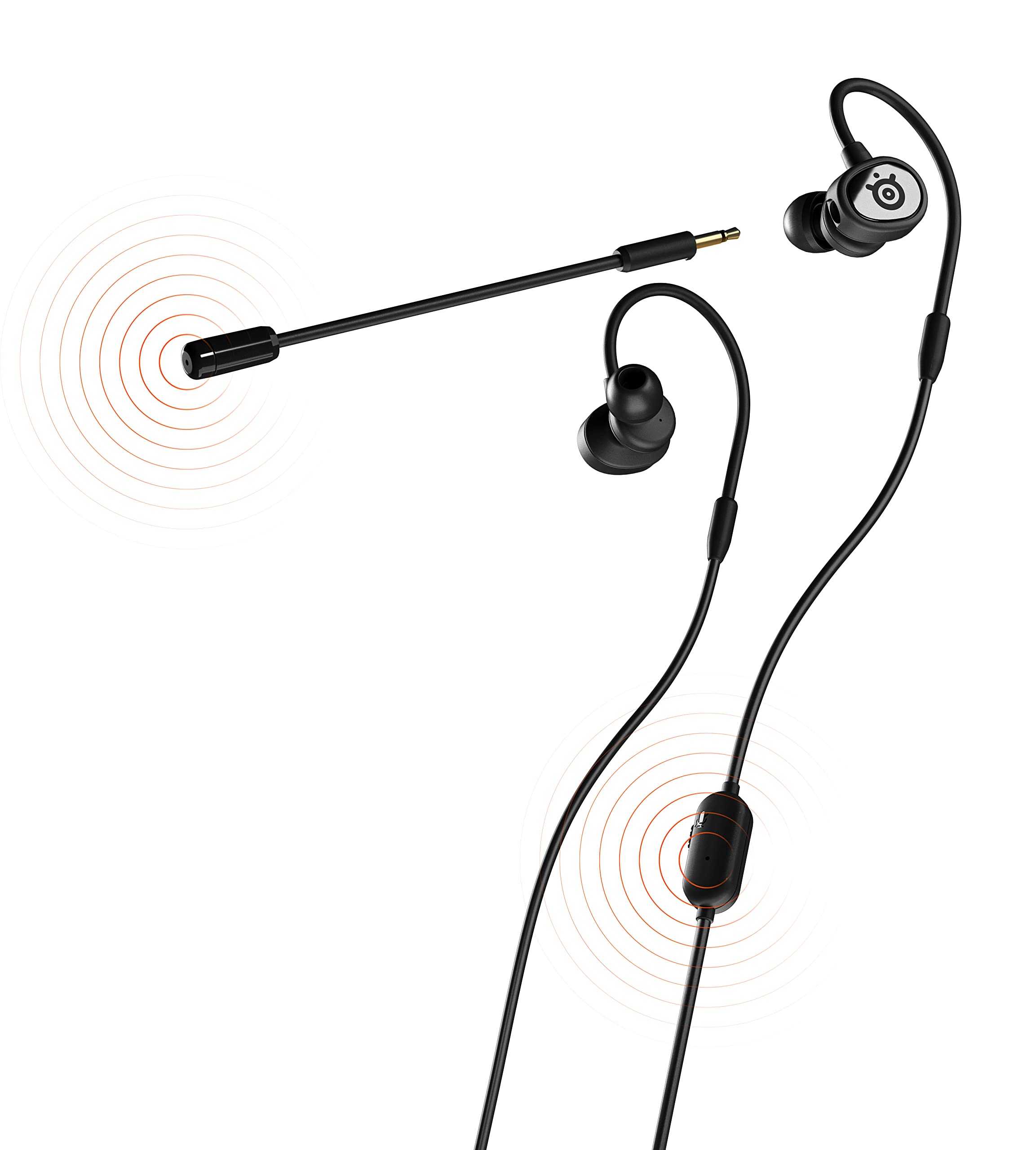SteelSeries Tusq - Kulak İçi mobil oyun kulaklığı - çıkarılabilir kollu çift mikrofon - ergonomik süspansiyonlu kulaklıklar - mobil cihazlar için - siyah