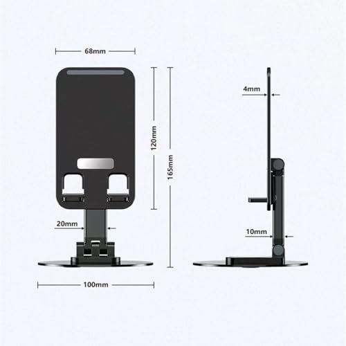 HT-A10 Masaüstü Telefon Tablet Tutucu Stand Taşınabilir Portatif Metal Taban 360 Derece Dönebilir