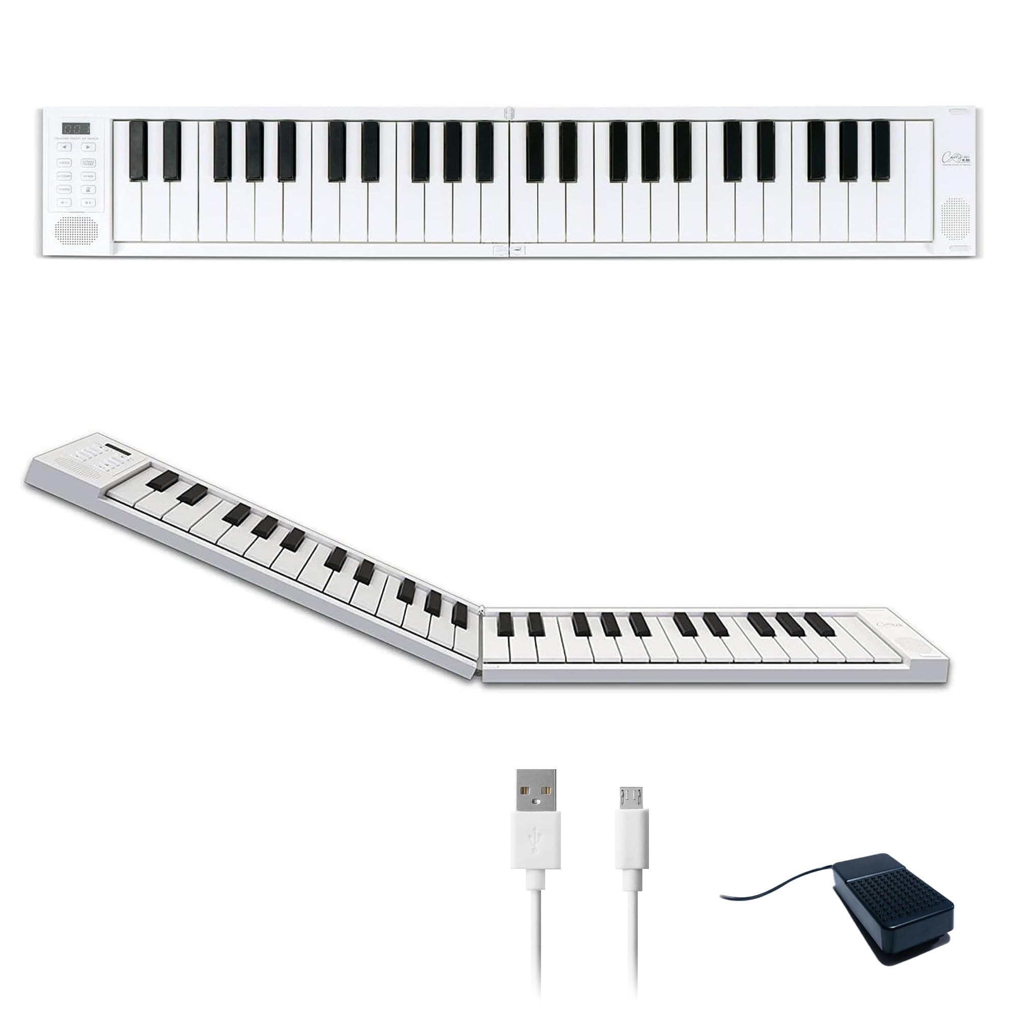 Carry-on Katlanır Piyano 49 Tuşları Taşınabilir Piyano Klavye USB MIDI Denetleyici Dahili USB Şarj Edilebilir Pil ile