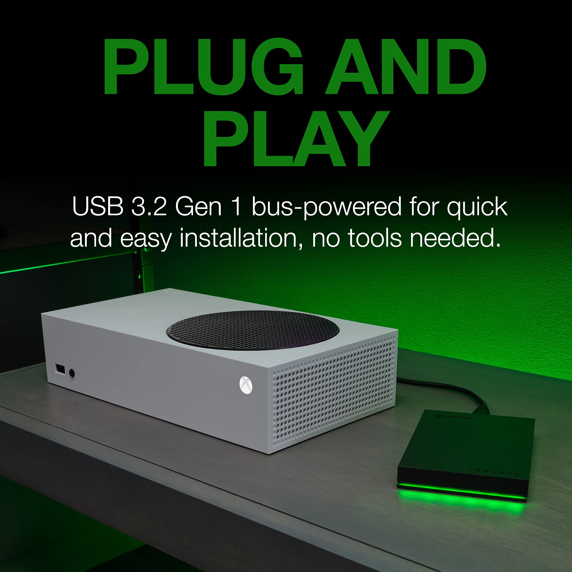 Seagate Game Drive for Xbox, 2 TB, Taşınabilir Harici HDD Sabit Sürücü, USB 3.0, Xbox One İçin Tasarlandı, 2 Yıl Rescue Services (STKX2000400)
