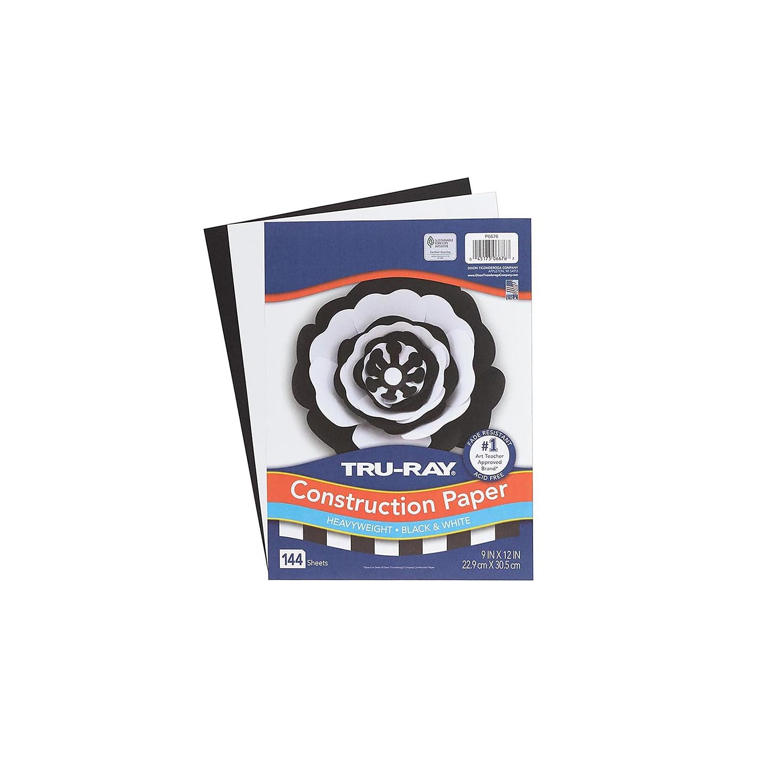Tru-Ray Premium İnşaat Kağıdı, Siyah ve Beyaz, 22,8 cm x 30,4 cm, 144 Yaprak
