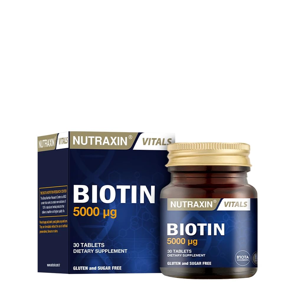 Nutraxin Vitals Biotin 5000 mcg 30 Tablet Takviye Edici Gıda