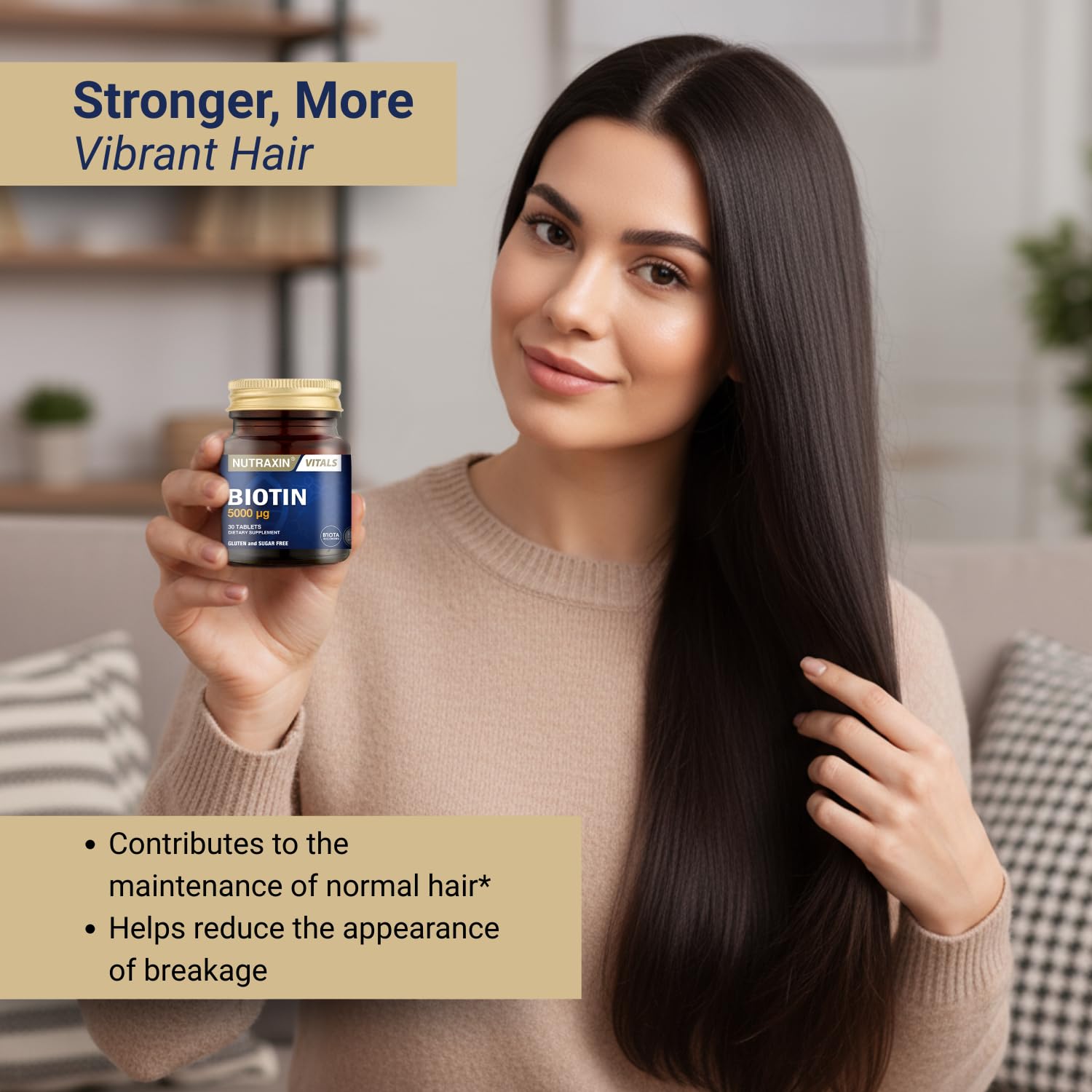 Nutraxin Vitals Biotin 5000 mcg 30 Tablet Takviye Edici Gıda
