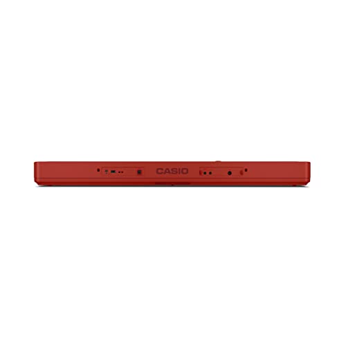 Casio CT-S1RD Casiotone piyano klavye, 61 vuruşa duyarlı tuşlu, kırmızı