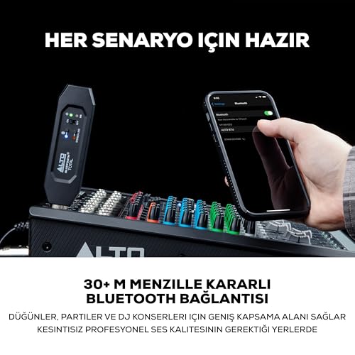 ALTO Bluetooth Total 2 - XLR Donanımlı Şarj Edilebilir Bluetooth Alıcısı, Miksaj Masası/Ses Mikseri Kurulumları ve Aktif PA Sistemleri için