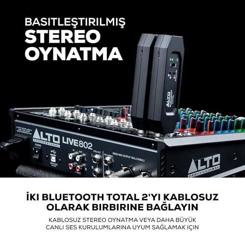 ALTO Bluetooth Total 2 - XLR Donanımlı Şarj Edilebilir Bluetooth Alıcısı, Miksaj Masası/Ses Mikseri Kurulumları ve Aktif PA Sistemleri için