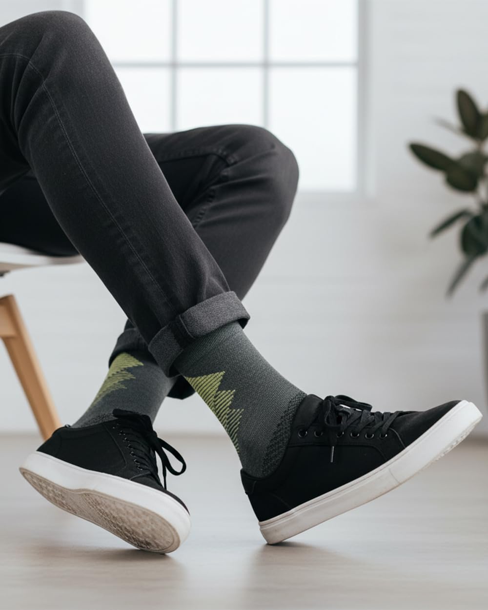 GoWith Bamboo Ankle Running Sports Gifts Socks for Men Athletic Fun Golf Yürüyüş Çorabı, 5 Çift, Aya