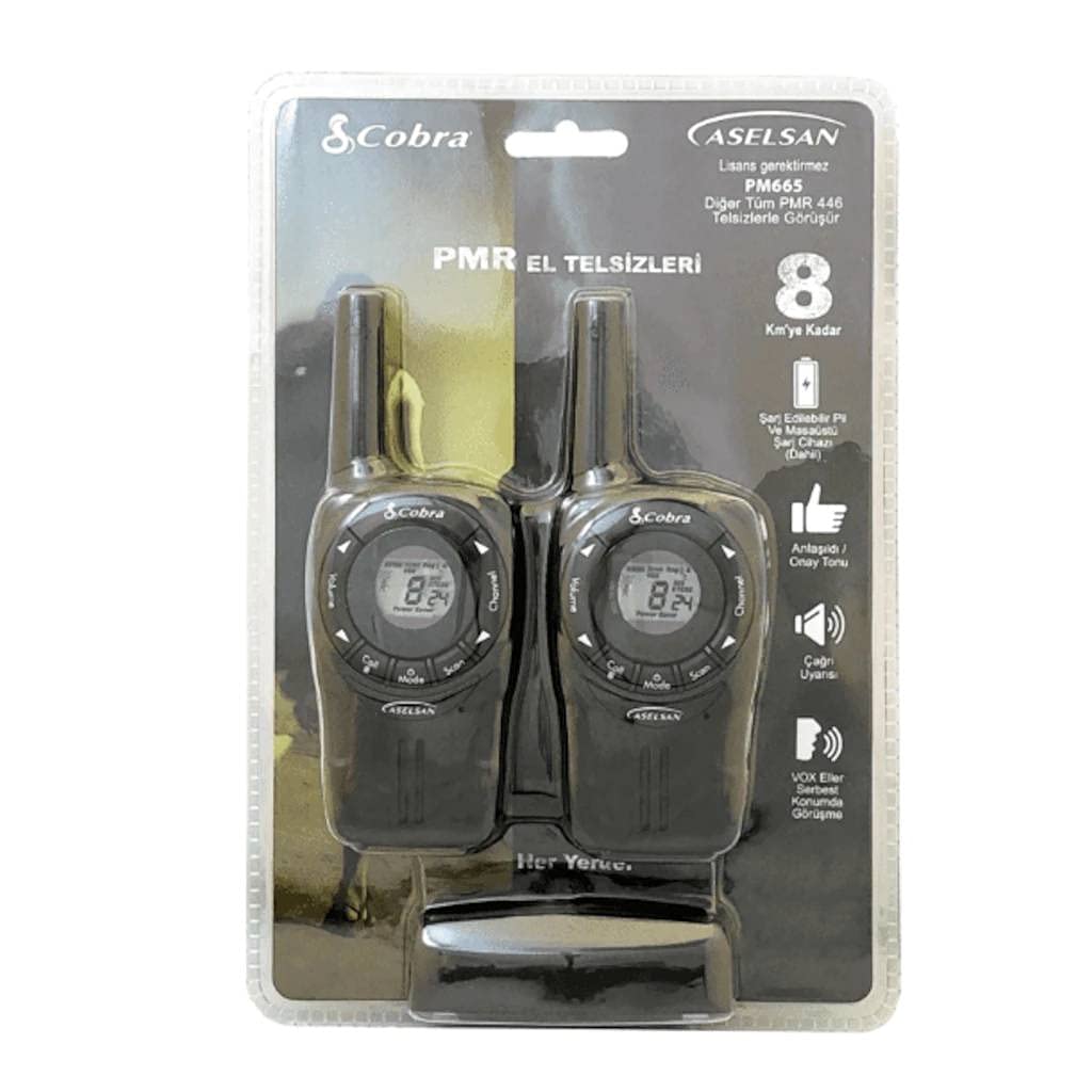Aselsan Cobra PM665 Pmr 2'li El Telsizi Siyah