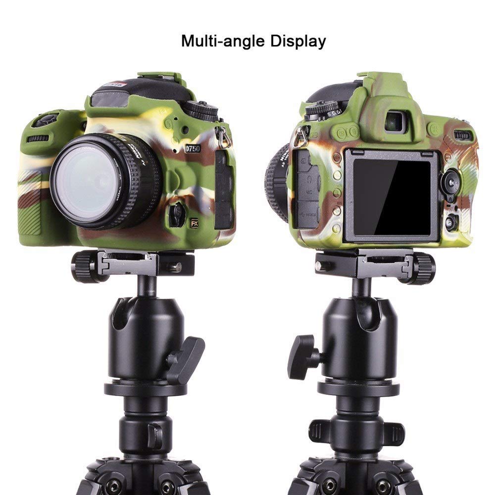Lsmaa Nikon D750 için Yumuşak Silikon Kamera Kapağı Kılıfı, Kauçuk Kamera Koruyucu Gövde Kılıfı (Renk: Sarı)