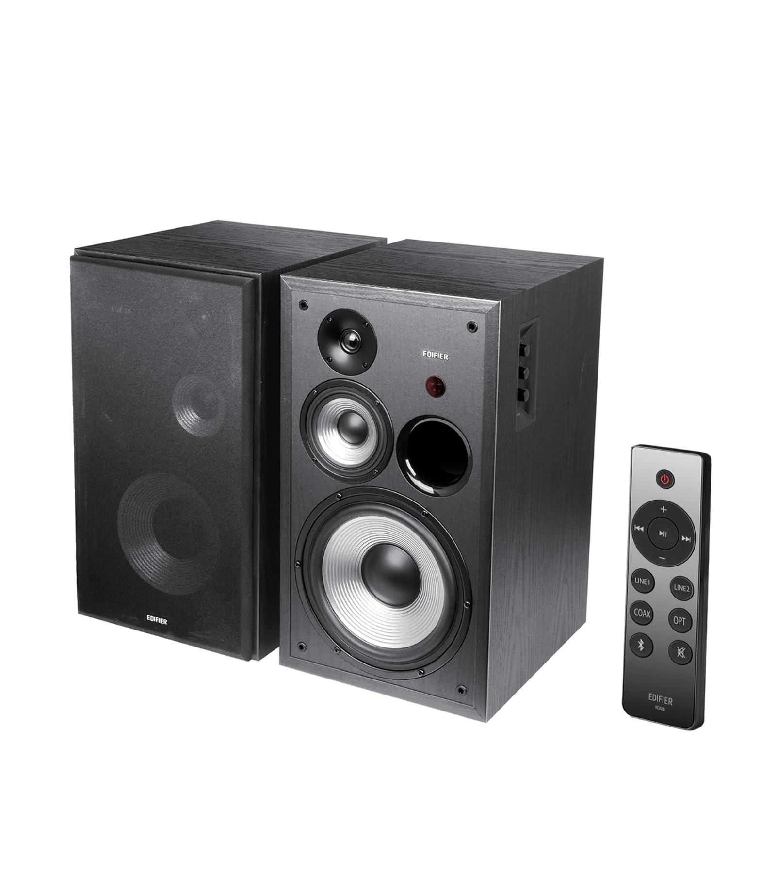 Edifier R2850DB Powered Bluetooth Kitaplık Hoparlörleri, Aktif Yakın Alan Stüdyo Monitörleri, Subwoofer Hat Çıkışlı 150W RMS 3 Yollu Ses Monitörü Hoparlörü, Siyah (Çift)