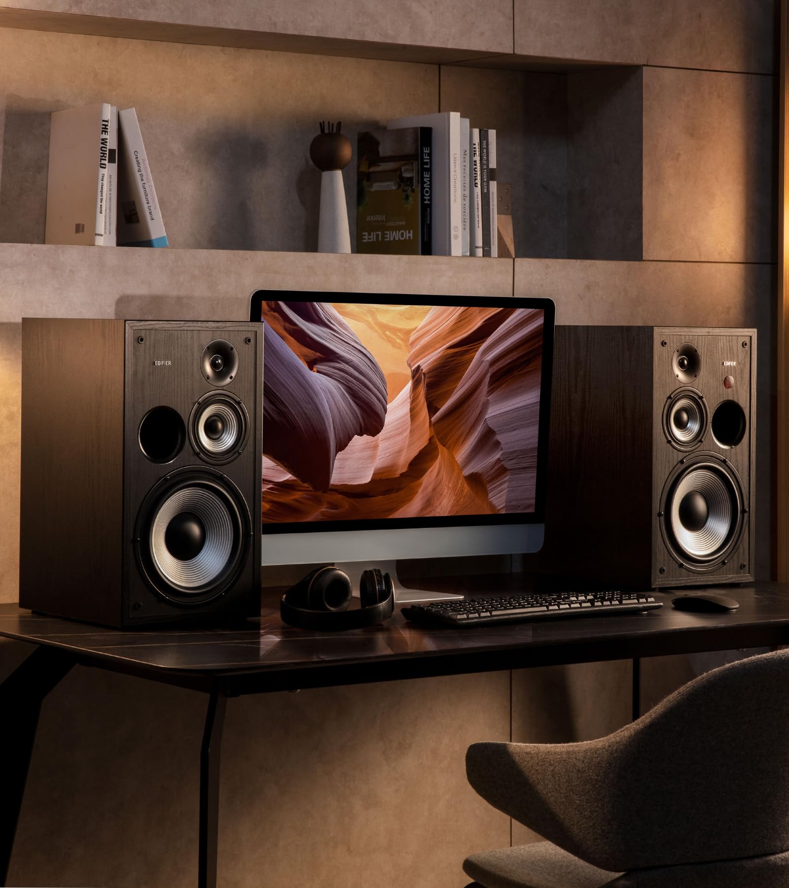 Edifier R2850DB Powered Bluetooth Kitaplık Hoparlörleri, Aktif Yakın Alan Stüdyo Monitörleri, Subwoofer Hat Çıkışlı 150W RMS 3 Yollu Ses Monitörü Hoparlörü, Siyah (Çift)
