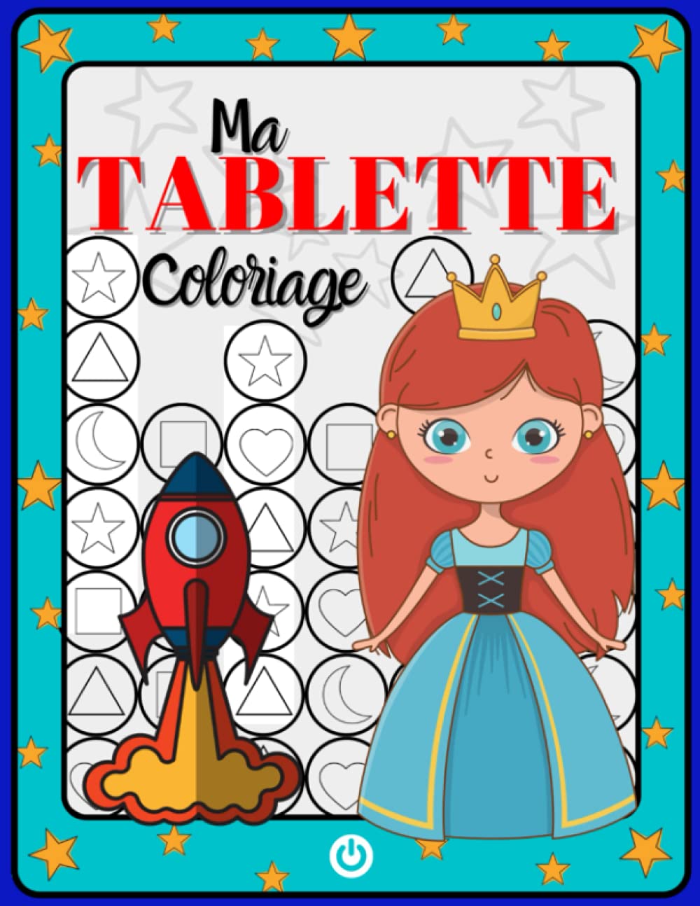 Ma tablette coloriage - couverture bleue: Cahier de coloriage en forme de tablette