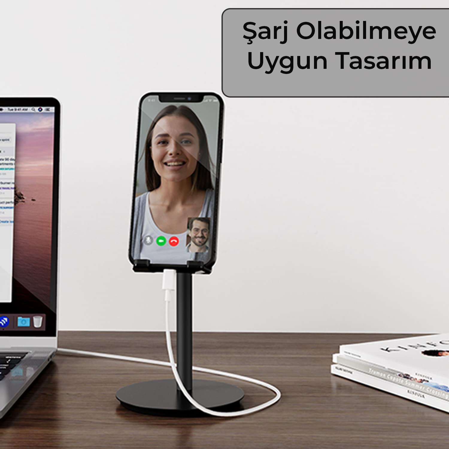 Bix Saiji S1-II Masa için Cep Telefonu & Tablet Standı, Ayarlanabilir Yükseklik Açısı, iPhone, iPad, Samsung vb. Tüm 4''-11''Ekranlar için Uyumludur. Siyah