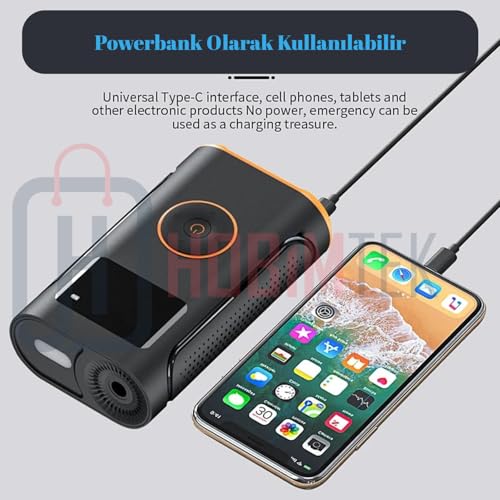YS002 Taşınabilir Şarjlı Pompa Araç Oto Lastik Şişirme Pompası 160 PSI Kompresör Powerbank Led Işıklı Y
