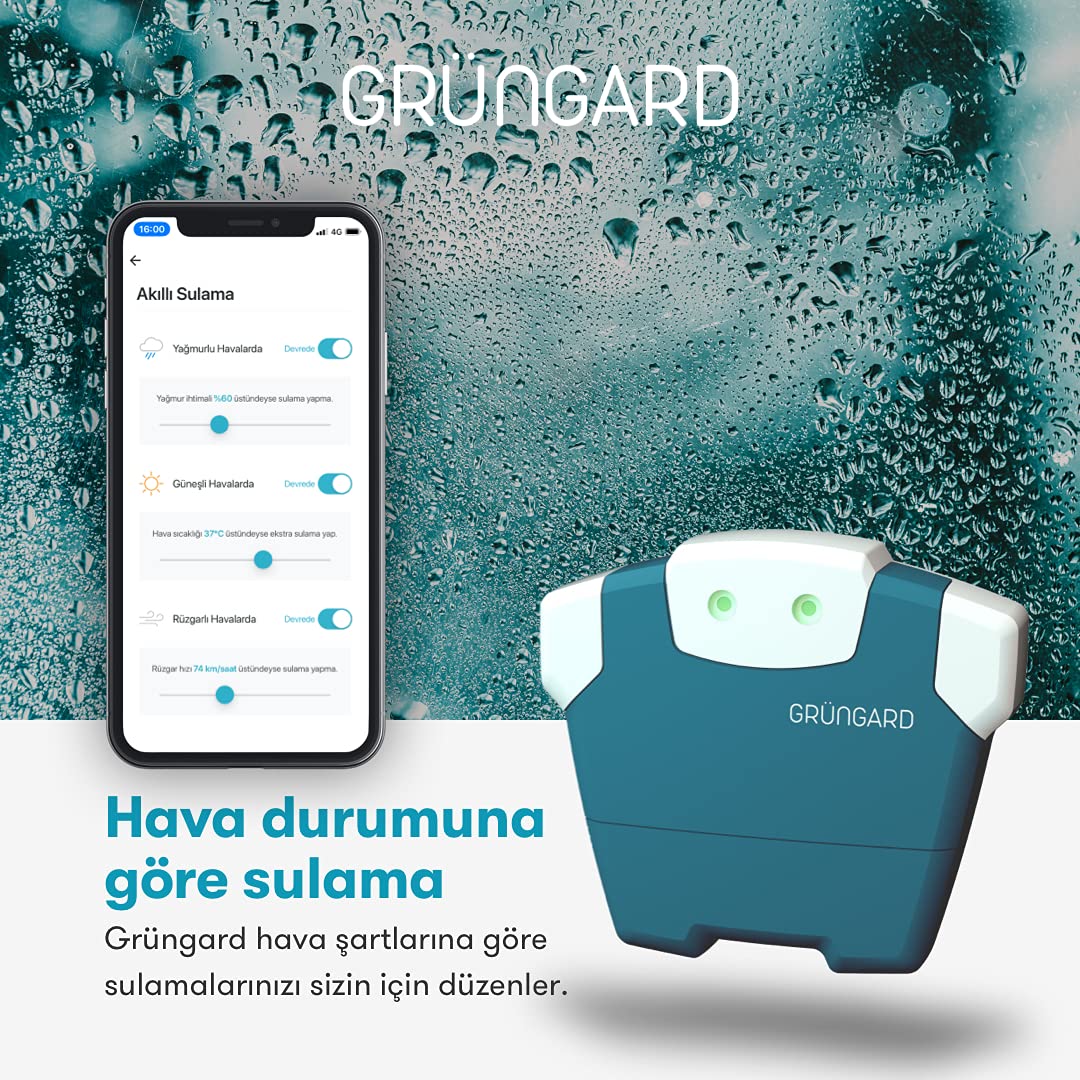 Grüngard Akıllı Sulama Asistanı, 8 Bölge Kontrol, Wi-Fi Bahçe Sulama Bilgisayarı, 24V AC Elektrikli Vana Kontrol