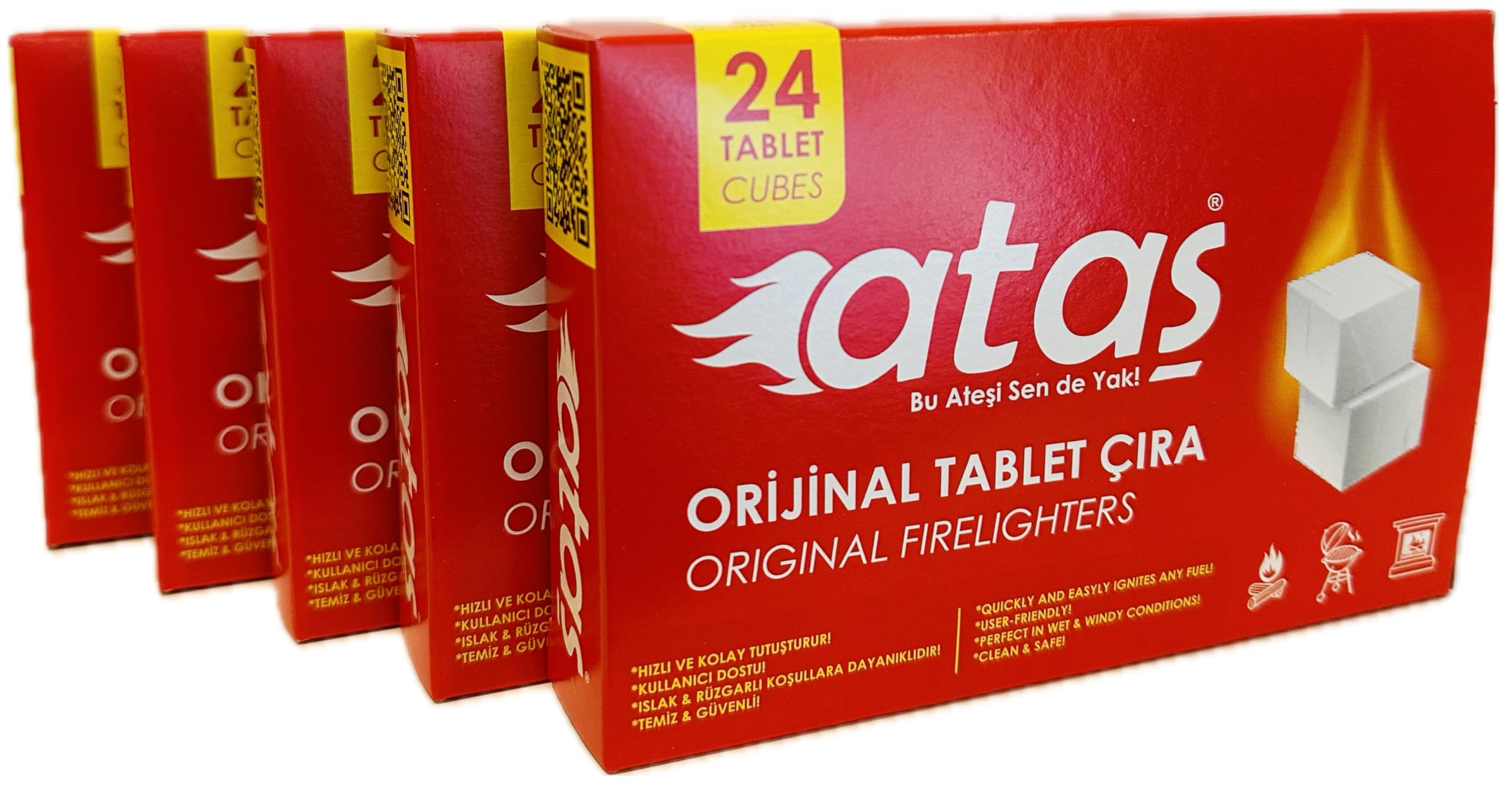 ATAŞ BBQ MANGAL KÖMÜR TUTUŞTURUCU TABLET ÇIRA 5'Lİ PAKET
