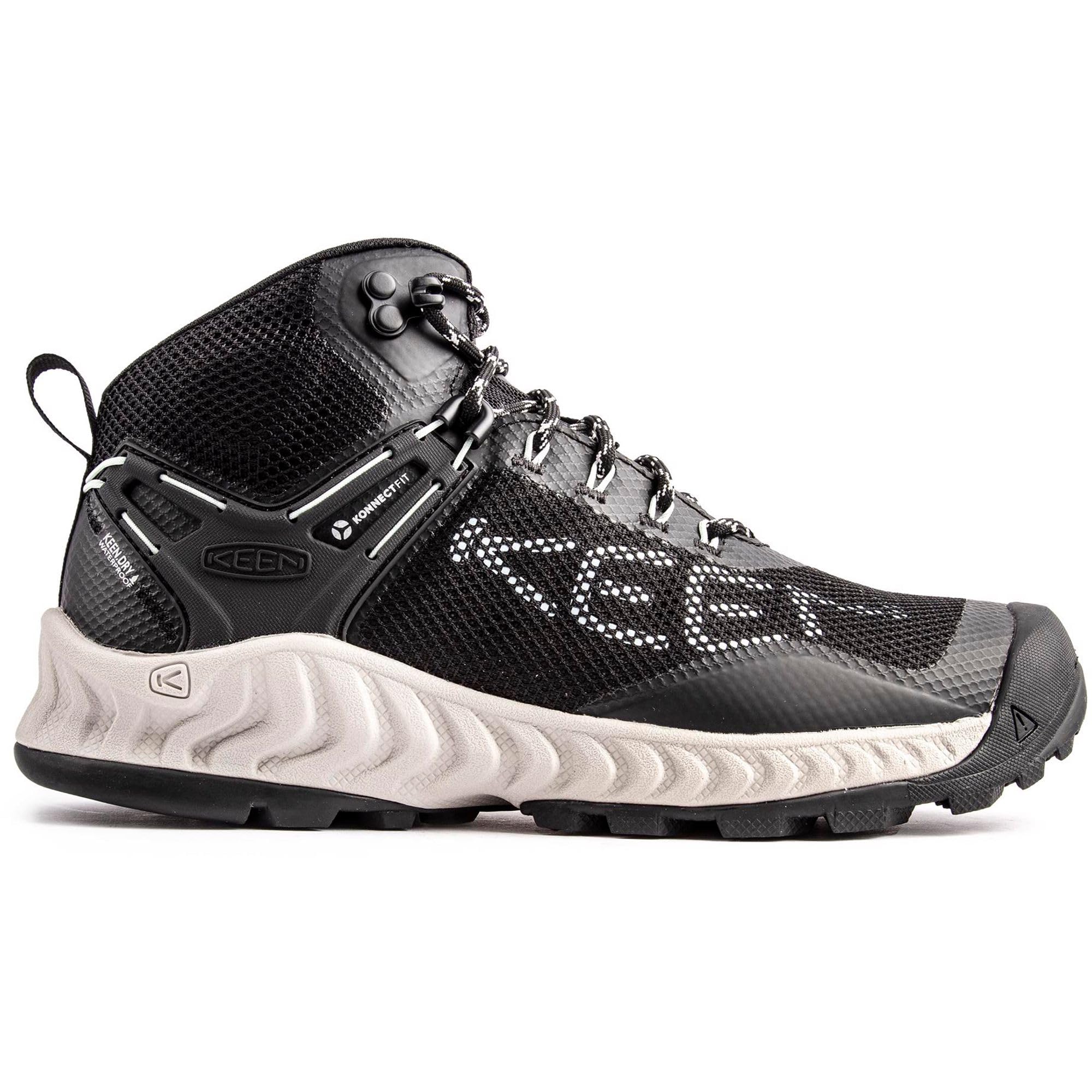 Keen NXiS EVO MiD WP W-BLACK/BLUE GLASS - Su Geçirmez Kadın Yürüyüş Botu - Siyah BLACK/BLUE GLASS 39