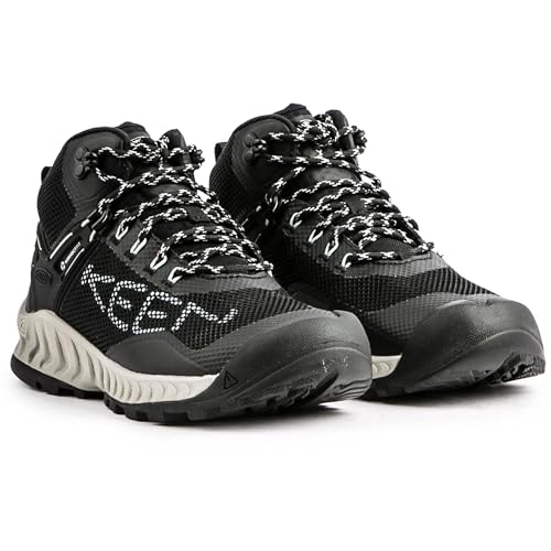 Keen NXiS EVO MiD WP W-BLACK/BLUE GLASS - Su Geçirmez Kadın Yürüyüş Botu - Siyah BLACK/BLUE GLASS 39