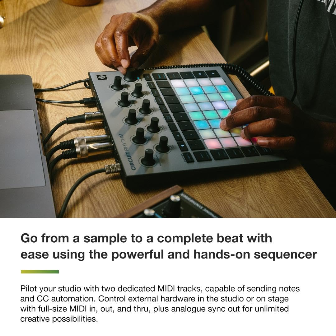 Novation Circuit Rhythm Groovebox Synthesizer: Beats Yapmak ve Performans Sergilemek İçin 8 Örnek Parçaya Sahip Sampler ve Groovebox