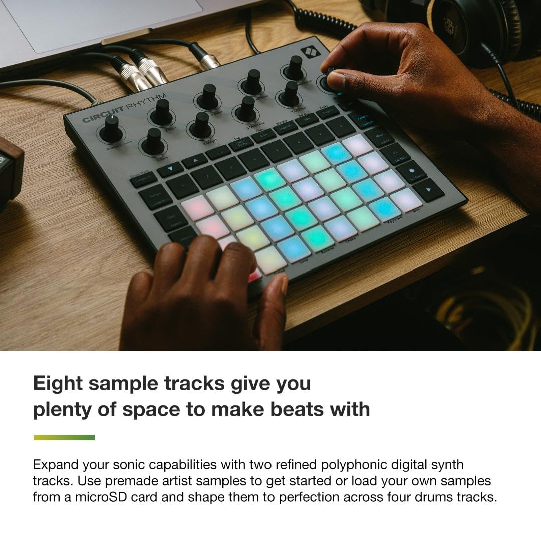 Novation Circuit Rhythm Groovebox Synthesizer: Beats Yapmak ve Performans Sergilemek İçin 8 Örnek Parçaya Sahip Sampler ve Groovebox