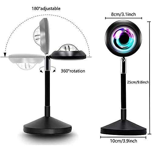 Coverzone Kumandalı Gün Batımı Projektörü RGB 16 Renk UFO Projeksiyon USB Masa Lambası